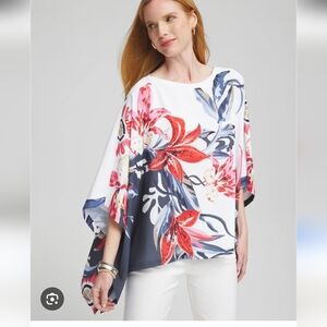 Chicos Floral‎ Poncho Size S M